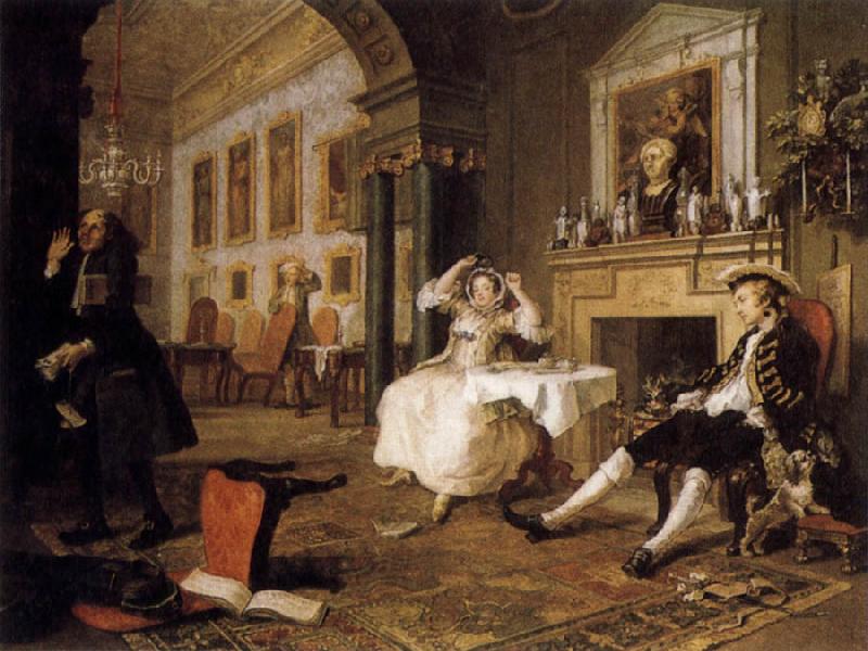 HOGARTH, William Marriage a la Mode:Shortly after the Marriage oil painting image